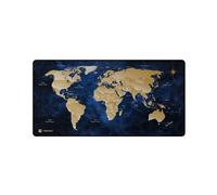 Tapis de souris XXL - NATEC - Carte du monde - 800x400mm - Imperméable - Gris/Noir Bleu