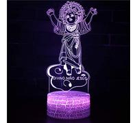 PODODO DIVINO NINO Veilleuse 3D Jésus 16 couleurs changeantes lampe acrylique base plate ABS chargeur USB décoration de la maison jouet anniversaire Noël enfant cadeau