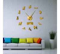 PODODO Fox Hunting Dog Jack Russell Terrier Horloge murale contemporaine Grande taille Petit Terrier Race Cadeau Effet miroir DIY Art mural