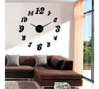 PODODO Grande horloge murale en acrylique effet miroir chiffres arabes avec autocollants en forme de cœur - Horloge murale cool - Décoration murale de salon