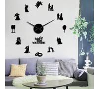 PODODO Grande horloge murale personnalisée pour couple d'amoureux fiancés pour fête de mariage Cadeau de Saint-Valentin