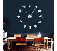 PODODO Horloges murales géantes à monter soi-même, chasseurs d'animaux exclusifs, horloge Big Time Horloge, club de chasse, décoration murale, effet miroir