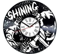 PODODO Stephen King Horloge murale en forme de disque vinyle brillant Style rétro Horloge murale silencieuse Décoration d'intérieur Art unique Accessoires de maison Personnalité créative Cadeau