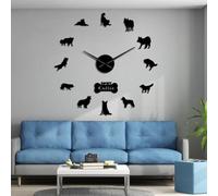 PODODO Sticker mural géant sans cadre pour chien de race Border Collie - Décoration d'intérieur - Motif patte de chien de berger écossais