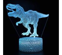 PODODO Veilleuse dinosaure 3D 16 couleurs changeantes lampe acrylique base ABS chargeur USB décoration maison jouet anniversaire Noël enfant cadeau