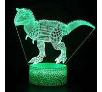 PODODO Veilleuse dinosaure 3D 16 couleurs changeantes lampe acrylique base ABS chargeur USB décoration maison jouet anniversaire Noël enfant cadeau