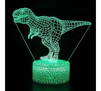 PODODO Veilleuse dinosaure 3D 16 couleurs changeantes lampe acrylique base ABS chargeur USB décoration maison jouet anniversaire Noël enfant cadeau