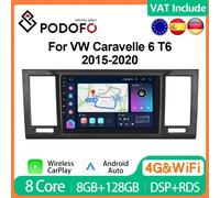 Podofo 4G CarPlay Android Radio For Volkswagen Caravelle T6 2015-2020 Car Multimedia Player 2din GPS Stereo Autoradio IPS Unit 8G+128G (4G)