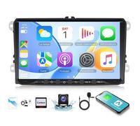 Podofo 4Go + 64Go 9'' Android 15 Autoradio Golf 4 5 6 avec carplay sans fil DAB Bluetooth GPS Caméra de recul Adaptateur