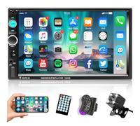 Podofo Autoradio 2 Din 7'' Bluetooth Auto Radio Écran Tactile Lecteur Téléphone Android Miroir Lien FM Autoradio AUX TF/SD USB + Caméra de Recul