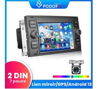 PODOFO Autoradio Android 13 avec Navigation Mirror Link Bluetooth pour Ford C-Max/Galaxy/Connect/Kuga/Fiesta/S-Max/Focus/Transit