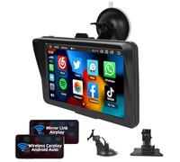 Podofo Autoradio Apple Carplay et Android Auto sans Fil，Ecran Tactile HD Portable 7 Pouces Voiture Stéréo avec Bluetooth, Transmission FM, Apple Airplay, Mirror Link