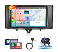 Podofo Autoradio pour Mercedes-Benz Smart 2011-2015 avec Wireless Carplay Android Auto, Autoradio 9" IPS Touchscreen, 8 Core 4+64G, Autoradio avec Bluetooth/WiFi/Mirror Link/GPS/DSP+Caméra arrière