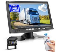 Podofo Caméra de recul avec de Moniteur HD 7'' 10M Câble IP69 Electronique Vision Nocturne de Voiture pour SUV Van RV Car Installation Facile Camera Filaire DC 12-24V
