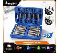 Podofo, jeu de 50 embouts de tournevis extra longs avec étui, comprenant des embouts de tournevis de sécurité de 75 mm, des embouts Torx en forme d’étoile et des embouts hexagonaux. Screwdriver