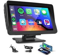 Podofo sans Fil Carplay Autoradio 7'' Écran Tactile Android Auto Airplay Bluetooth AUX FM Transmitter Radio Portable Base Réglable Installation Facile à Double Sens DC7-32V