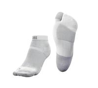 PODOKS H2 Chaussettes de course à pied hommes et femmes contre la fasciite plantaire, améliorant la performance de la course à pied (FR/ES, Alpha/lettres, L, Taille normale, Taille courte, Blanc)
