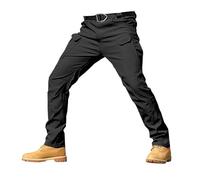 PODOLIXIA Pantalon cargo long pour homme avec poches et fermeture éclair - Pantalon de travail, chino tactique, Ranger pour la chasse, la randonnée, les loisirs, 1 noir, L