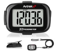 Podomètre 3D de haute précision pour marcher écran géant avec numéros, compteur de pas, clip pour courir, indicateur de temps et rétroéclairage LED (Noir)