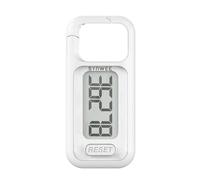 Podomètre 3D for La Marche avec Grand Écran, Compteur De Pas Simple Et Précis avec Clip Amovible Et Lanière for Hommes, Femmes Et Enfants Simple Et Facile à Utiliser(White)