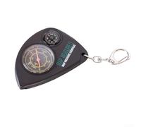 Podomètre et télémètre pour boussole, accessoire d'extérieur en ABS pour camping et randonnée, compact avec porte-clés, noir
