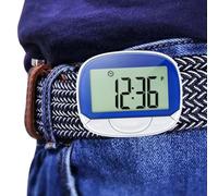 Podomètre numérique avec podomètre, podomètre multifonction avec clip | grand écran avec horloge 21/24 heures pour suivre les pas, miles et calories