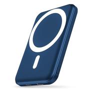 Podoru Batterie Externe Avec Mag-safe, 5000mAh Batterie Externe Induction, Mini Power bank Magnetique Sans Fil 20W PD Charge Rapide Avec Type-C Pour iPhone 16/15/14/13/12/Plus/Pro/Max/Mini-Blue Marine