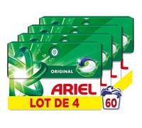 Pods 3en1 ,Lessive en Capsules,60 Lavages (15x4),Action Détachante En 1 Seul Lavage,Dissolution Rapide Même à Froid,Fabriqué