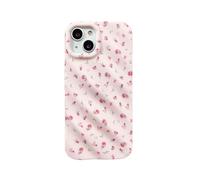 PODSI Esthétique Fleurie plissée Coque téléphone for iPhone 16 15 14 13 12 11 Pro Max Étuis arrière Mignonne(for iPhone 14 Pro Max)