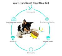 PODSJD Balle distributrice de friandises pour Chien, Jouet Puzzle interactif Ajustable, avec Sons drôles - Stimulation mentale, Apprentissage IQ et Divertissement pour Chiens Petits à (Jaune)