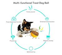 PODSJD Balle distributrice de friandises pour Chien, Jouet Puzzle interactif Ajustable, avec Sons drôles - Stimulation mentale, Apprentissage IQ et Divertissement pour Chiens Petits à (Orange)