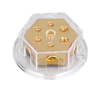 PODSJD Bloc de Distribution de Masse 2x0GA entrée 4x4GA Sortie avec Porte - fusible 60A - Protection Automatique et Isolante, Couvercle Anti - poussière, Installation Universelle pour