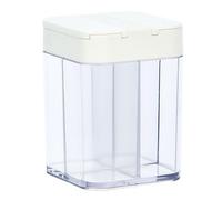 PODSJD Boîte à Épices 4 Compartiments, Bocal Transparent avec Couvercle Coulissant en ABS et PET, Boîte de Rangement Durable pour Cuisine - Conserve les Épices au Sec, Idéal pour