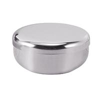 PODSJD Bol à riz en acier inoxydable 11,9x4,7 cm avec couvercle - Bol multifonction simple paroi, robuste et facile à nettoyer pour cuisine familiale et gastronomique (Grandiose)