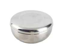 PODSJD Bol à riz en acier inoxydable 11,9x4,7 cm avec couvercle - Bol multifonction simple paroi, robuste et facile à nettoyer pour cuisine familiale et gastronomique (Petite)