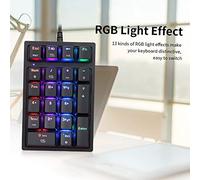 PODSJD Clavier Pavé Numérique USB Filaire 23 Touches Interrupteurs OUTEMU Rouge Effets RGB 13 Modes Conception Ergonomique Plug and Play pour Bureau/Bureau Commercial (Interrupteur Rouge OutEmu)