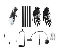 PODSJD Décor Aigle en Métal, Statuette Oiseau réaliste avec Pointe, Fer Résistant 33,6cm - Ornement Extérieur Durable, Installation Facile pour Jardin, Terrasse, Pelouse