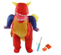 PODSJD Déguisement Gonflable Dinosaure, Costume Rigolo à Porter, Tissu Polyester Imperméable 190T - Léger et Résistant, Pour Jeux Intérieurs et Extérieurs Familiaux (Enfant du milieu 120-140 cm)