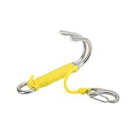 PODSJD Drift Hook Double en Acier Inoxydable 316 avec Corde 3mm pour plongée sous - Marine - stabilité Contre Les Courants forts, idéal pour plongée en Grotte et Drift Diving (Jaune)