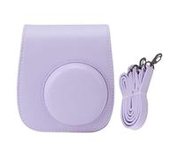 PODSJD Étui pour appareil photo - Matériau en cuir PU avec bandoulière réglable pour appareil photo instantané Fujifilm Mini 12 11, housse de protection anti-rayures avec fermeture magnétique, violet
