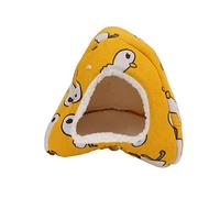 PODSJD Guinée Pig Cave - Lin en Peluche Petit lit pour Animaux de Compagnie, cachette Chaude Confortable, Conception de yourte Semi-fermée pour l'intimité et Le Vent, Un Motif de Canard