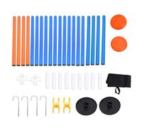 PODSJD Jeu de Disque Volant Extérieur avec Poteau en Acier Inoxydable - Ensemble Portable en PVC Bleu, Montage Rapide - Divertissement Familial pour Jardin, Plage et Camping (Orange)