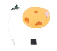 PODSJD Jouet Chat Automatique Électrique 16,5 x 18 x 8 cm avec Baguette Interactive et Piste Tournante - Stimule et Divertit Tous Chats d’Intérieur en Toute Sécurité