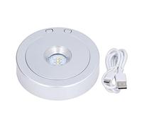 PODSJD LED Display Base Rotative RGB USB 115x115x27mm pour Présentation Bijoux Bouteilles Artisanat - Éclairage Coloré Dynamique avec Rotation et Anti - Dérapant, Idéal Vitrine et