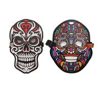 PODSJD LED Face Cover masque lumineux réglable 2pcs en ABS écologique - Contrôle vocal, lumière rythmée pour Halloween, fêtes, cosplay et soirées