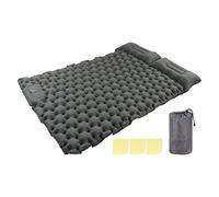 PODSJD Matelas de Camping Autogonflant 196x125x9cm, Nylon Imperméable Gris - Gonflage Rapide en 60s par Pied, Ergonomique et Compact pour Outdoor et Randonnée