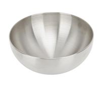 PODSJD Saladier Inox 304 Double Paroi 20 cm - Isolation Thermique Durable, Base Antidérapante, Usage Polyvalent pour Maison, Restaurant et Camping (Argent)