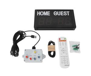 PODSJD Tableau de Score LED 4 Chiffres - Affichage Digital 1,8in, Montage Mural avec Télécommande Filaire - Score Visibles, Précis et Polyvalents pour Basketball et Jeux de Ballon