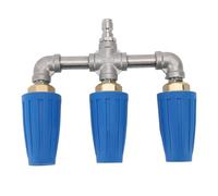 PODSJD Triple Turbo Nozzle 1/4 Pouce Quick Plug, Buse Rotative Haute Pression 4000PSI en Acier Inoxydable et Laiton - Nettoyage Efficace Jardin, Voiture et Route