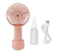 PODSJD Ventilateur Brumisateur Portable 2000mAh Bleu, 3 Vitesses, 2 Modes de Pulvérisation - Rafraîchissement Rapide, Silencieux et Léger pour Bureau & Extérieur (Rose)